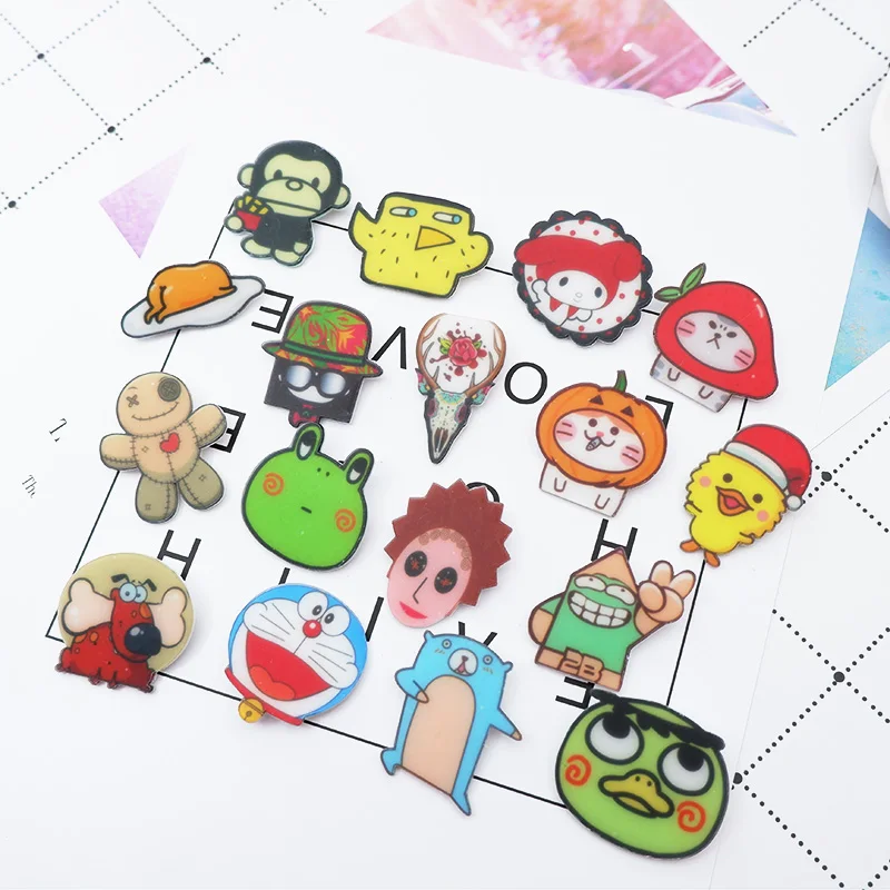 

1 PC Lovely Cartoon Badges for Backpack Badges Clothes Plastic Pin brooch Badge