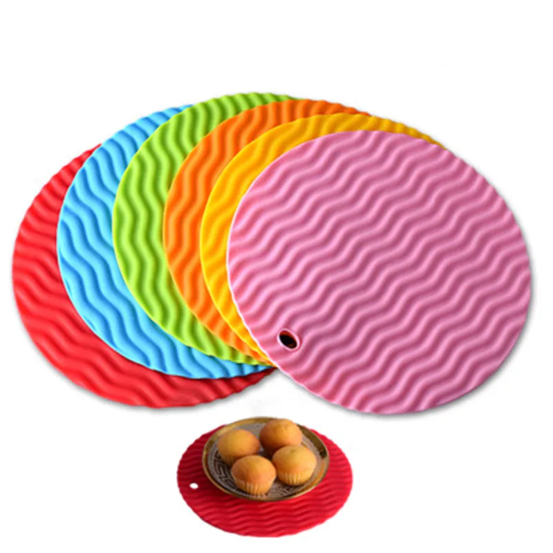 

The New Thickened Rectangular Round Silicone Mat Waterproof Non-Slip Heat Insulation Mat Table Coasters Easy To Clean Placema