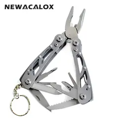 NEWACALOX Multi карманный мини складной плоскогубцы Портативный Открытый Ручные инструменты электромонтажная отвертка ножи пилы выживания