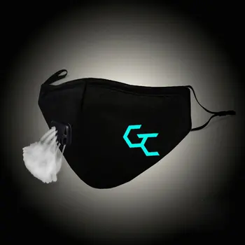 

Glow In Dark Fashion Mouth Mask Guilty Crow Cosplay Cotton Face Mask Anti PM2.5 Dust Filter Winter Warm Muffle Valved Respirator