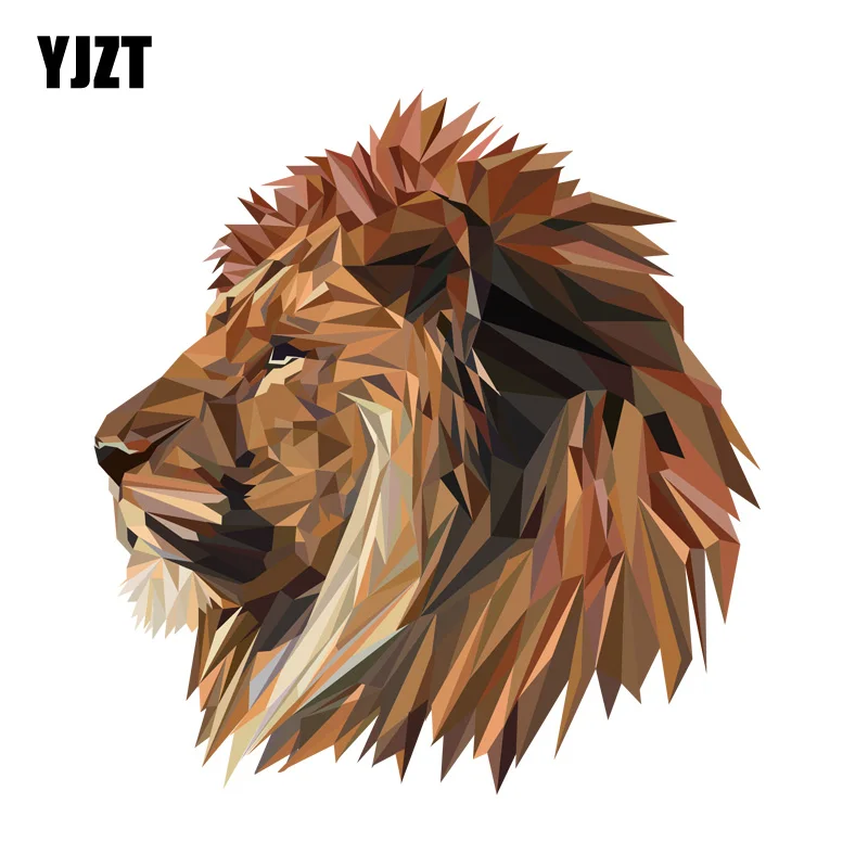 

YJZT 15.5CM*16.4CM Lion Head Decal PVC Motorcycle Car Sticker 11-00628