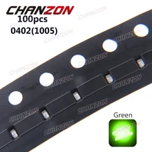 100 шт. 0402 1005 SMD светодиодный чип зеленый 20mA 3 V поверхностного монтажа SMT СВЕТОДИОДНЫЙ светильник излучающий диодный светильник бусины электронные компоненты для PCB