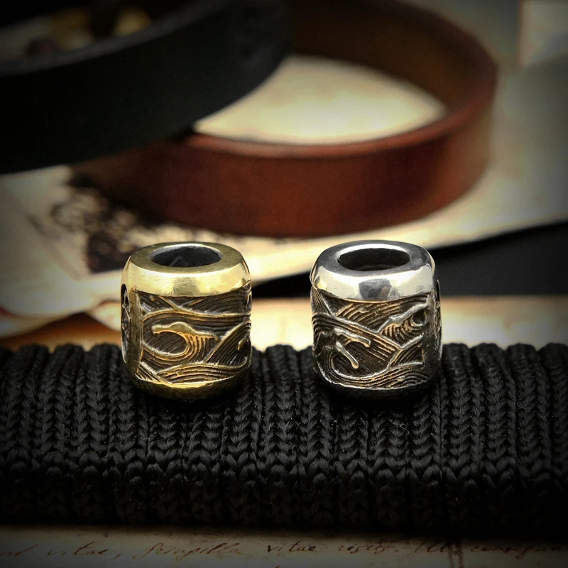 EDC тибетский серебряный латунный нож бусы кулон уличный Паракорд DIY украшения