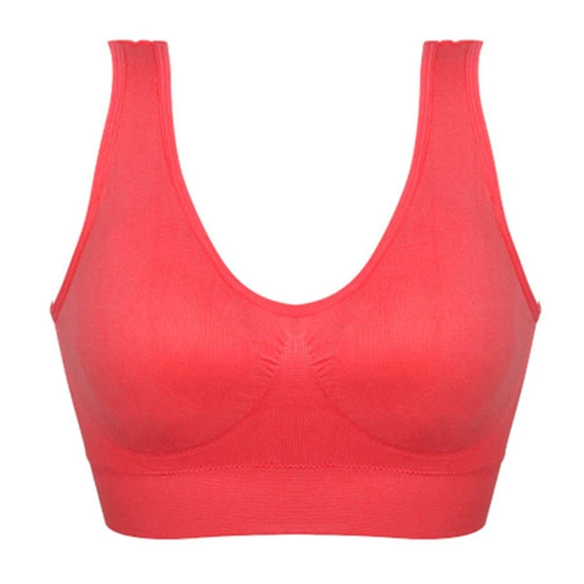 Women Girls Padded Seamless Fitness Bra Vest Tops Rimless Bras Breathable  Lingerie Underwear