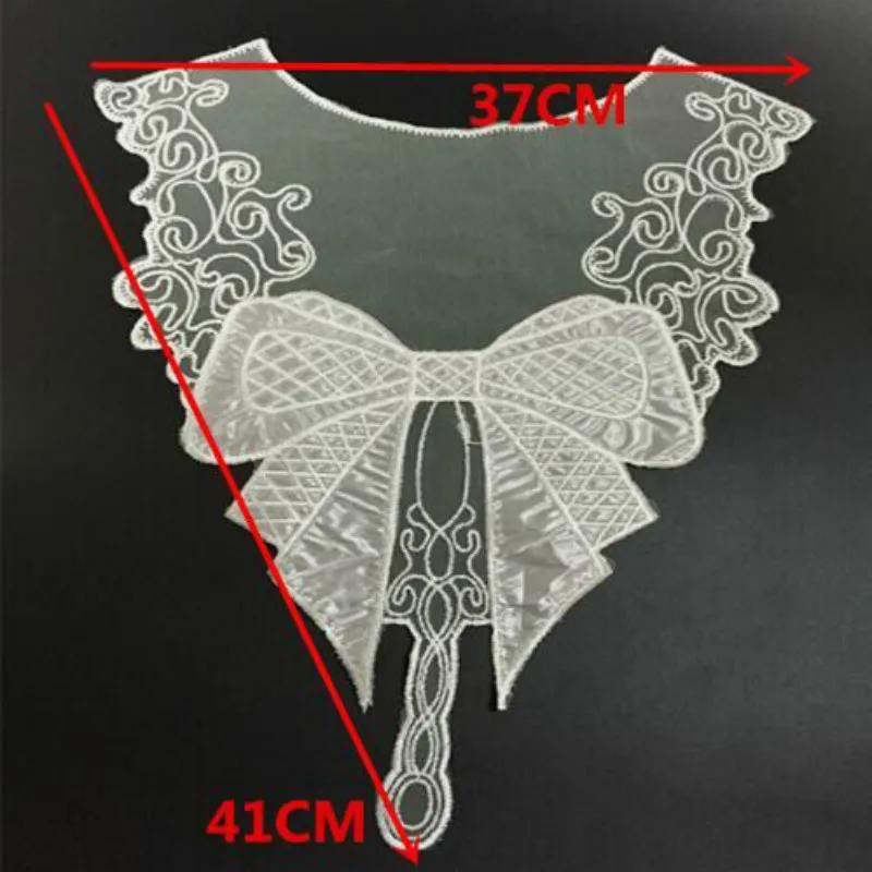 2 шт./лот Цветочная вышивка кружевной воротник отделка шеи аппликация для одежды, платья Швейные принадлежности ремесло классические аксессуары