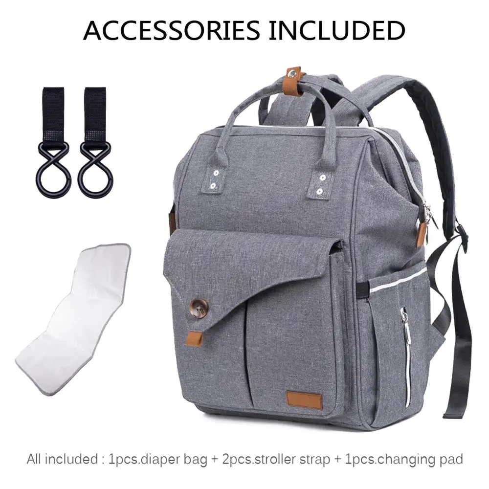 

2019 Fashion Mummy Maternity Bag Multi-function Diaper Bag Backpack Nappy Baby Bag with Stroller Straps for Baby Care Waterproof