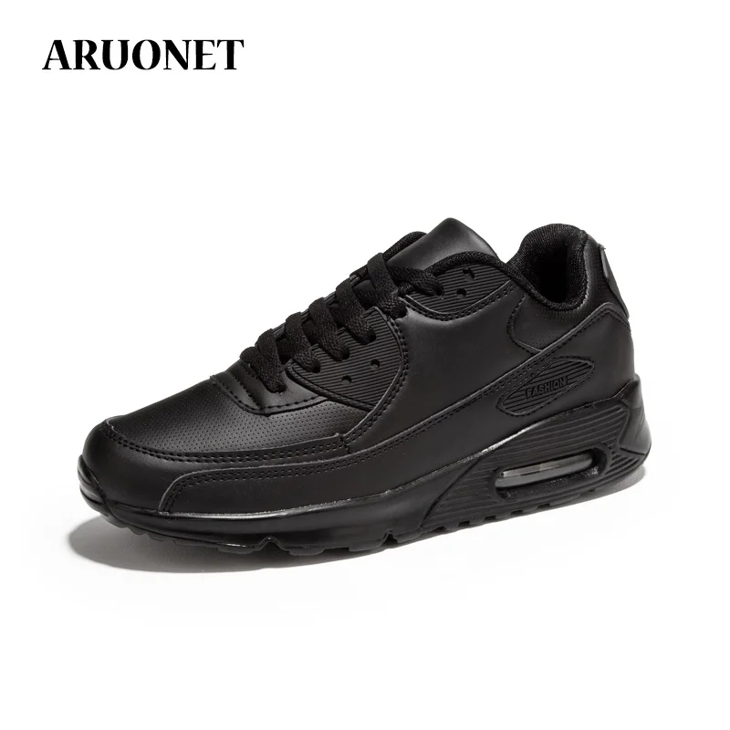 

ARUONET New Men Running Shoes Autumn Breathable PU Leather Outdoor Sport Sneakers Trendy Air Cushion Shoes Men Espadrille Homme