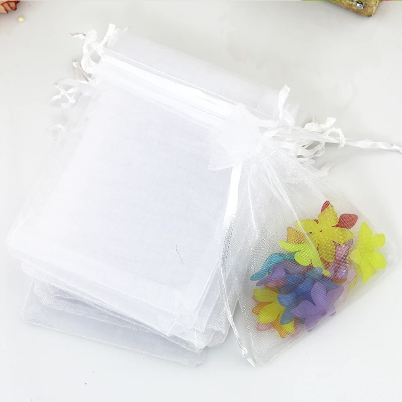 100PCS Organza Gift Bags Wedding Party Favor Bags Jewelry Pouches Wrap Rectangle