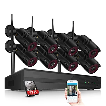 

4CH/8CH CCTV P2P 1080P Wifi NVR System 36 IR Waterproof Outdoor Bullet 1080P Video IP Wireless Camera Security System Hard Disk