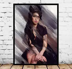 Плакат Amy Winehouse Music Art акварель абстрактная