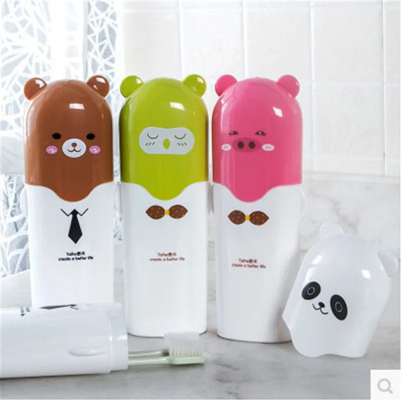 

20*8*4cm 2in1 Cartoon Travel Toothbrush Storage Box Brush Teeth Cup Portable Holder