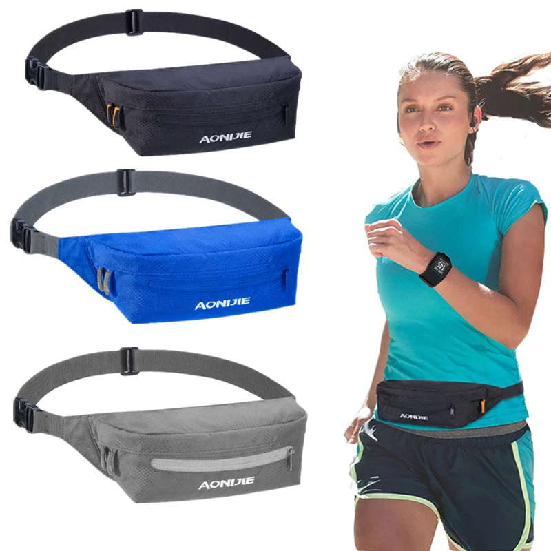 AONIJIE Women Men Running Waist Bag Waterproof Nylon Pack