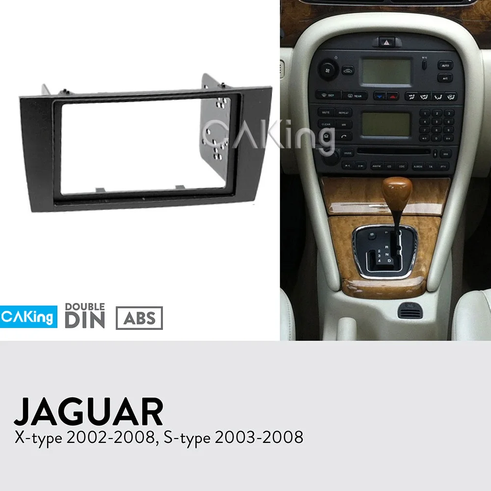 

Car Fascia Radio Panel for JAGUAR X-type 2002-2008, S-type 2003-2008 (Black) Dash Kit Facia Plate Adapter Cover Bezel Console