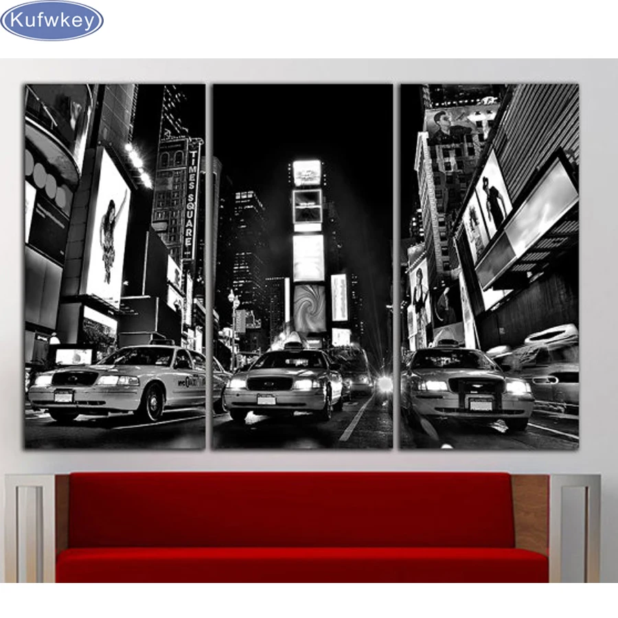 

3pcs,5d diy Full square Diamond Painting Cross Stitch New York Taxi home decoration painting,Diamond Embroidery,Diamond mosaic