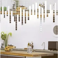 100 шт 2*2 см Акриловые зеркальные настенные наклейки s Наклейка квадратная мозаика настенные Стикеры для детской комнаты украшения дома