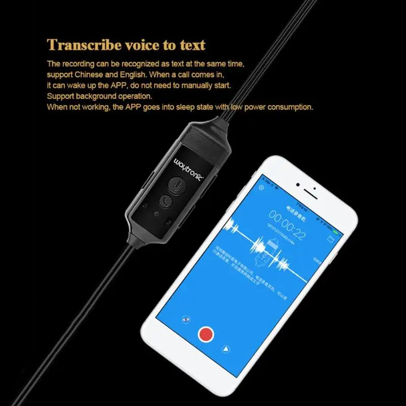 Цифровой Bluetooth телефонный диктофон наушники-вкладыши для iPhone Facebook Skype