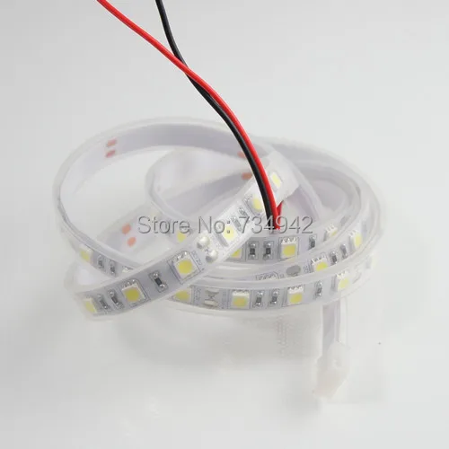 Waterproof-IP67 5 метров DC 12 V SMD5050 гибкий светодиодный ленты 60 светодиодный s на метр, белый, красный, зеленый, синий, желтый, RGB, на белом фоне