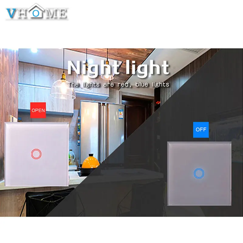  Ewelink Touch Switch Wifi 2.4G Smart Home Touch Switch Wall Panel 220VEU/UK Standard Smart Led Wifi - 32971465923