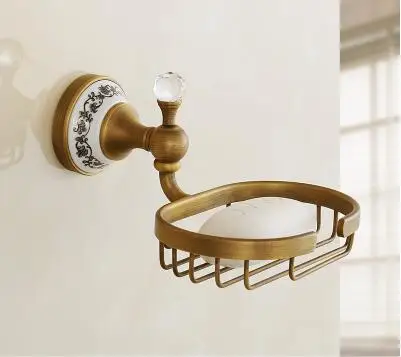Billig Alle bronze antike handtuch rack blau und weiß porzellan bad zubehör Europäischen stil bad hardware suite