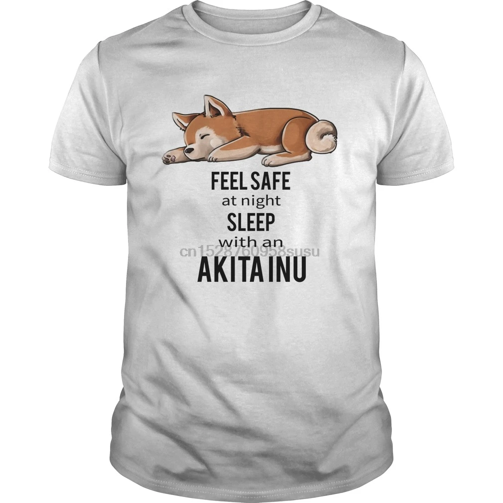 Мужская футболка с коротким рукавом Feel Safe Akita Inu cool One neck женская футболка