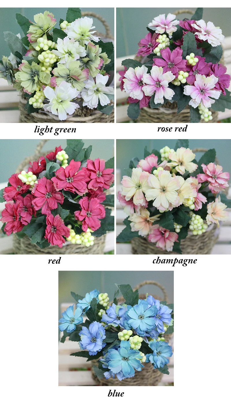 JAROWN Simulation European Small Chrysanthemum Artificial Silk Cosmos Flowers For Wedding Photography Decoration Home Decor (26)