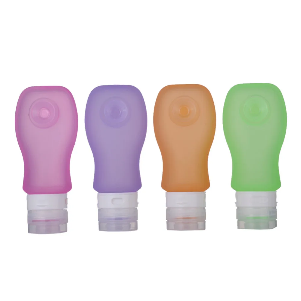 

4Color/set Portable Silicone Cupula Refillable Bottles Traveler Packing Lotion Points Shampoo Container Press Bottles 89ml