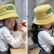 От 2 до 5 лет, Детская Солнцезащитная летняя кепка с милым рисунком крокодила, уличная походная Солнцезащитная шляпа, Вельветовая пляжная шляпа