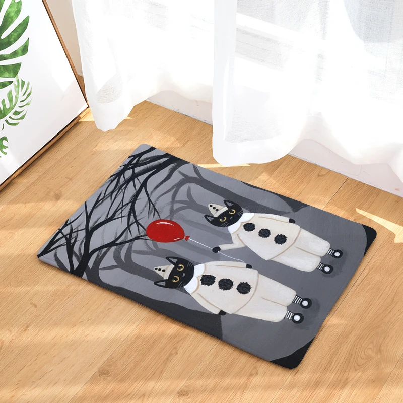 welcome floor mat halloween cat 2 printing flannel entrance carpet 40x60cm 50x80cm kitchen rug bathroom non - Halloween Rugs welcome floor mat halloween cat 2 printing flannel entrance carpet 40x60cm 50x80cm kitchen rug bathroom non - Halloween Rugs