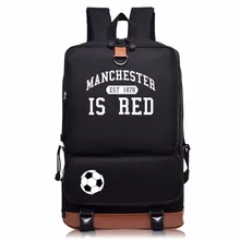 2017 neue Druck rucksack Manchester Rucksäcke Leder Gürtel dekoration Nylon Schultaschen für Jugendliche