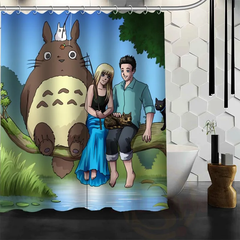 Лучшая занавеска для душа My Neighbor Totoro на заказ ванной водонепроницаемая ткань