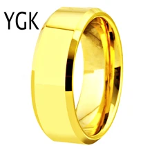 Free Shipping USA UK Canada Russia Brazil Hot Sales 8MM Polish Gold Bevel Comfort Fit Men's Lord Fashion Tungsten Wedding Rings Free Shipping USA UK Canada Russia Brazil Hot Sales 8MM Polish Gold Bevel Comfort Fit Men's Lord Fashion Tungsten Wedding Rings