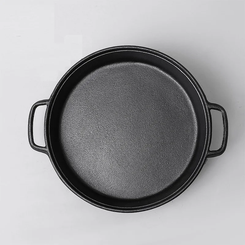 Высокое качество 30 см плоское дно чугунная сковорода старомодная ручная сковорода без покрытия