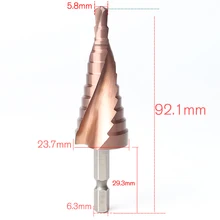 HSS CO M35 Hex Shank 6-24MM Spiral Groove Broca Metal Step Cone Drill Bit Stainless Steel Hole Saw Cutter Wood Power Tool