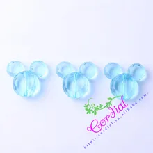 Envío gratis 50 unids/lote 34*37mm aqua color chunky granos de acrílico del ratón para la decoración cdwb-517121