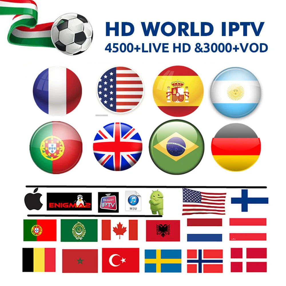 

IPTV Europe Nordic Israel Sweden Spain Portugal Italy Dutch UK Arabic IPTV M3U Subscription 4 Android Smart TV Mag Enigma2