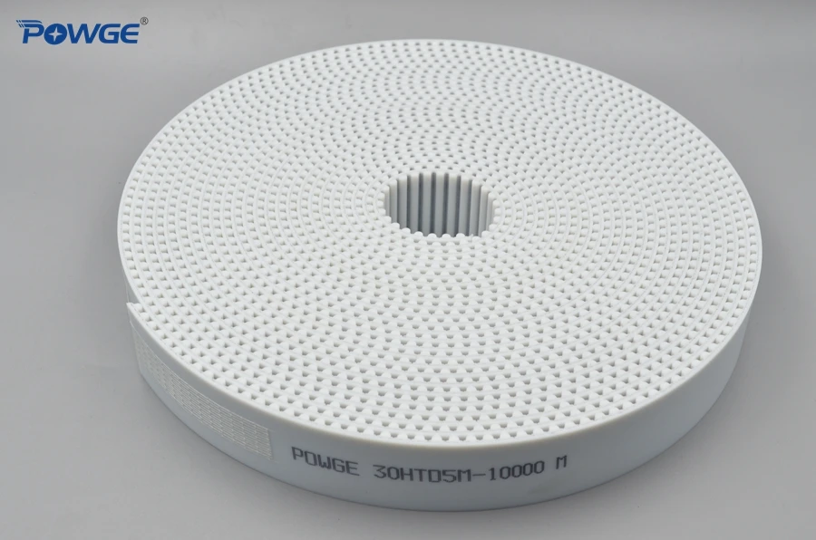 POWGE 50 метров Зубчатый пояс PU белый HTD 5 м ремень ГРМ без кожуха 5 м-30 мм ширина 30 мм полиуретановая сталь 30HTD5M синхронный шкив ременной передачи