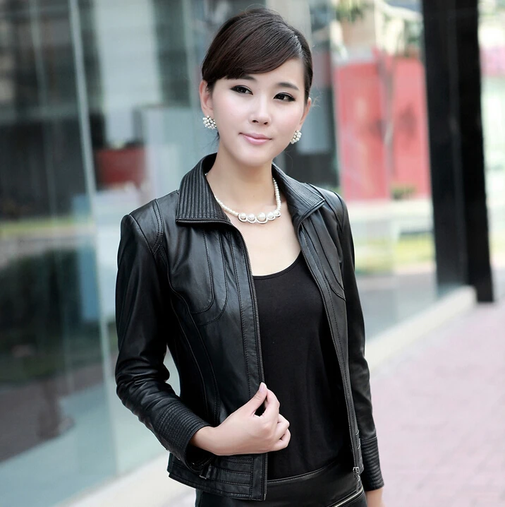 2015 Fashion Womens jacket 100% Genuine Leather Jacket