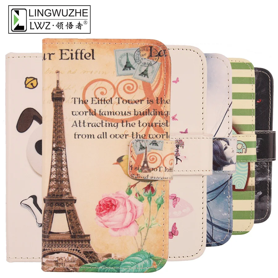 

LINGWUZHE Book Style Cartoon PU Leather Wallet Case Flip Cover Shell for BLU Studio C 5.0 SUPER CAMERA D870U