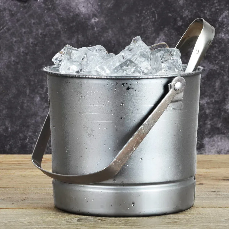 Stainless steel ice bucket bar KTV portable ice cream barrel club small