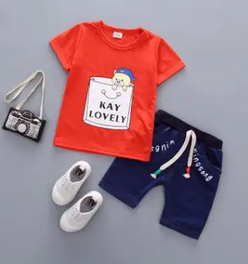  2019 Summer Baby Set Kids Baby Boys Girls Clothes Children Imitation Jeans+Short Sleeve T-shirt 2Pc