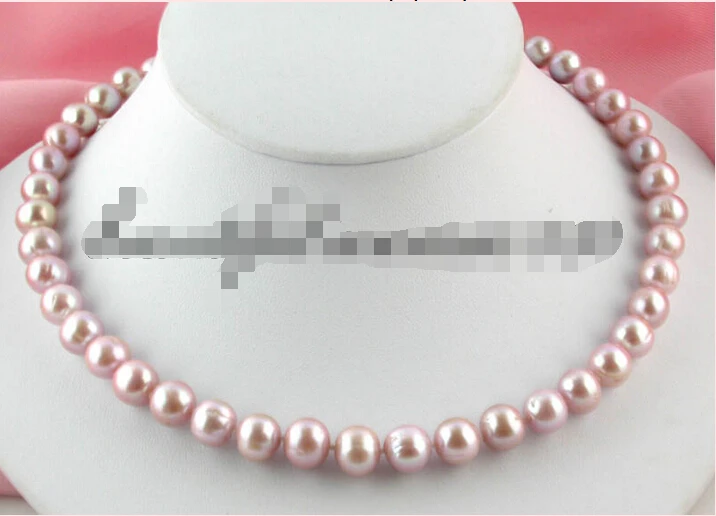 

Free shipping >>>>>z1685 17" 10mm round lavender purple fw pearl necklace
