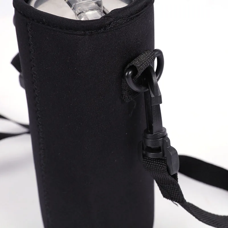 Brand New 1000ML Water Bottle Cover Bag Pouch Neoprene Water Bottle Carrier Insulated Bag Pouch Holder Black Shoulder Strap