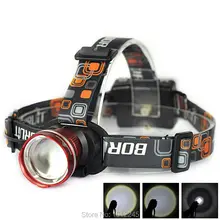2000 Lumens Headlamp Boruit XM-L T6 Zoom Head Lamp Outdoor Fun & Sports LED Head Light 3-Mode Camping Fishing Headlight Use AA