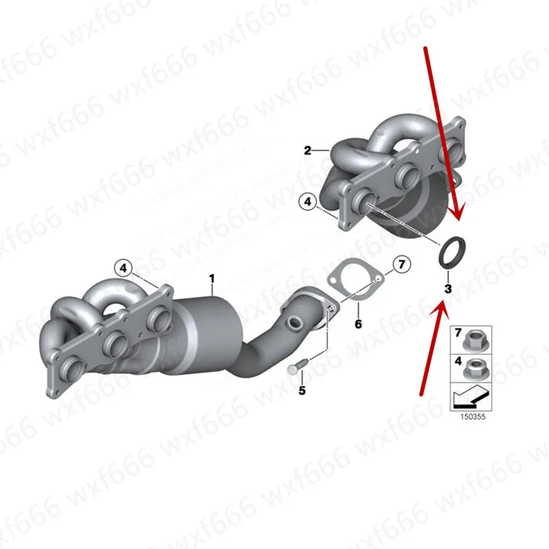 Для выхлопной трубы двигателя поддержка E63 630I E64 E60 525I E61b mwE66 730 N52 330I E87 130 Z4 X3 E92 E70 X5 N43 E88 128I F01 X1 уплотнительное кольцо
