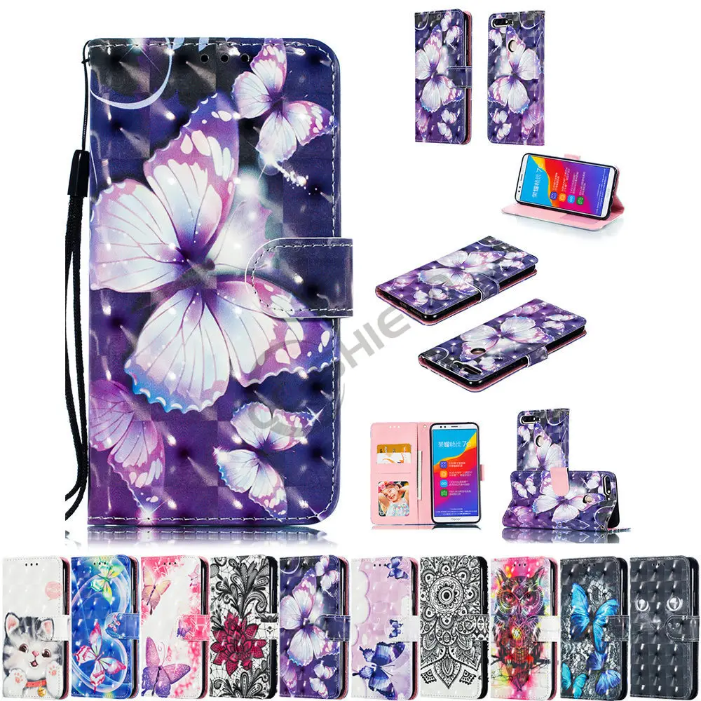 

3D Cover For Huawei Honor 7C Pro 5.99'' LND L29 Silicone Flip Photo Frame Wallet Phone Case For Huawei Honor 7CPro LND-L29 Case