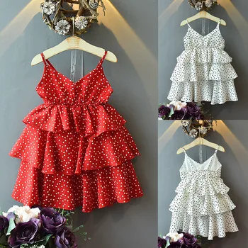 

infant baby girl clothes summer dress 2019 robe Toddler Kids Baby Girls Clothes Sleeveless Love Printing Party Princess Dress