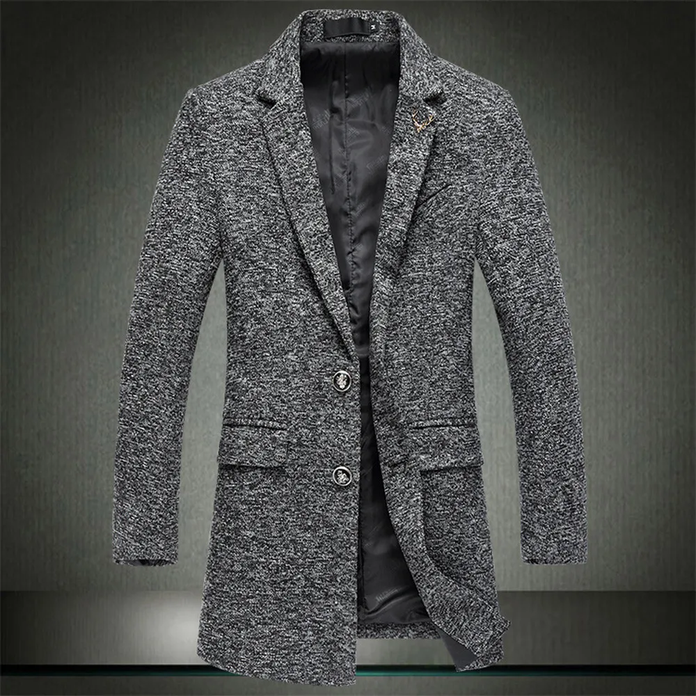Automne M 4xl vent Manteau De Longueur bourgogne Moyen Revers Mâle Gris Bouton Long Coupe Hiver Mince Casual Hommes Taille Veste XlOZiukwPT
