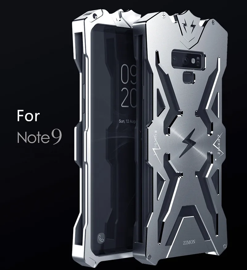 Для samsung Galaxy Note 9 чехол Zimon Armor металлический мощный чехол для SS Note 9 Not9 противоударный ЧПУ анодированный алюминиевый чехол - Цвет: Серебристый
