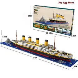 1860 шт. блоки Титаник большой масштаб лодка игрушка для взрослых мальчиков и девочек хобби развивающие строительные блоки игрушка корабль