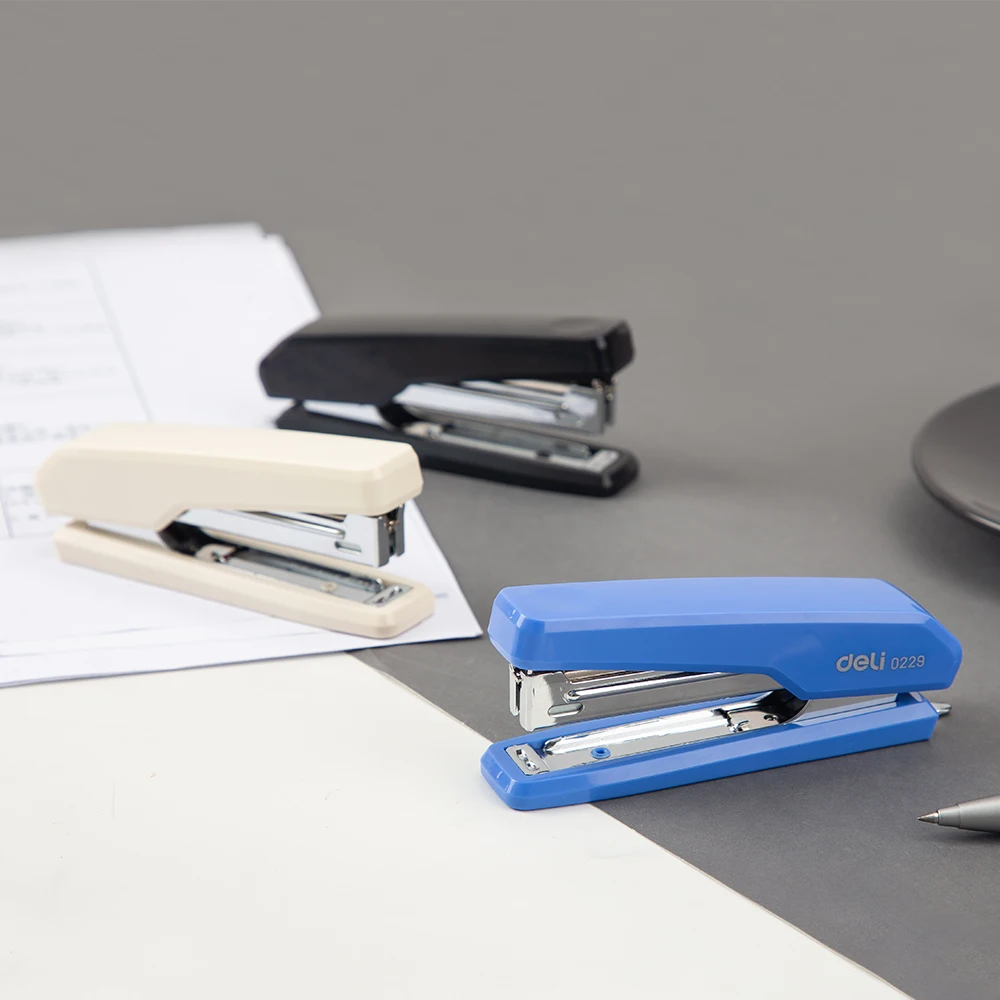 Metal Stapler DELI Stapler 10 # Durable Stapling Machine Metal Structure Paper Binding Tools Office Supplies Push Stapler Hand Stapler